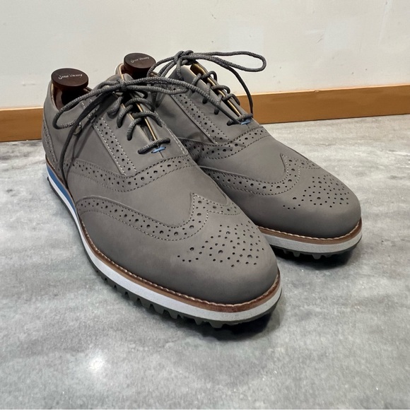 FootJoy Sport Retro Spike-less golf shoes, gray wingtips. Size 8.5 - Picture 3 of 16